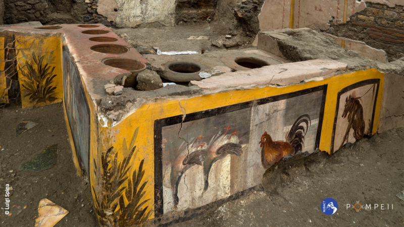 Anatre, lumache, fave e altri cibi nel “Bistrot” ritrovato a Pompei